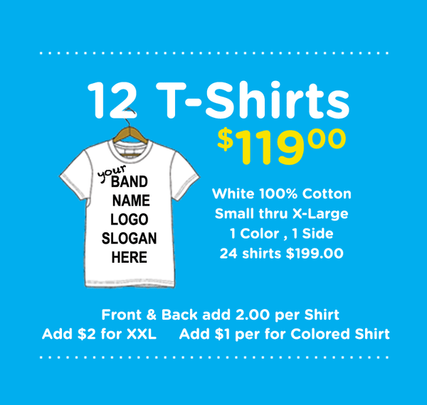 12 or 24 Screen Printed Shirt Special - 1 Color
