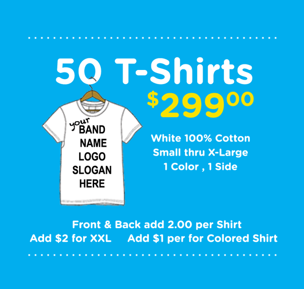 50 Screen Printed Shirt Special - 1 Color