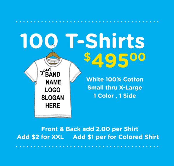 100 Screen Printed Shirt Special - 1 Color